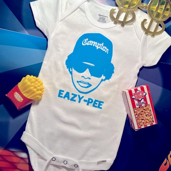 EAZY PEE funny smokn Gangsta Rap Godfather Compton hip-hop soft baby onesie 6-9M - Picture 8 of 15